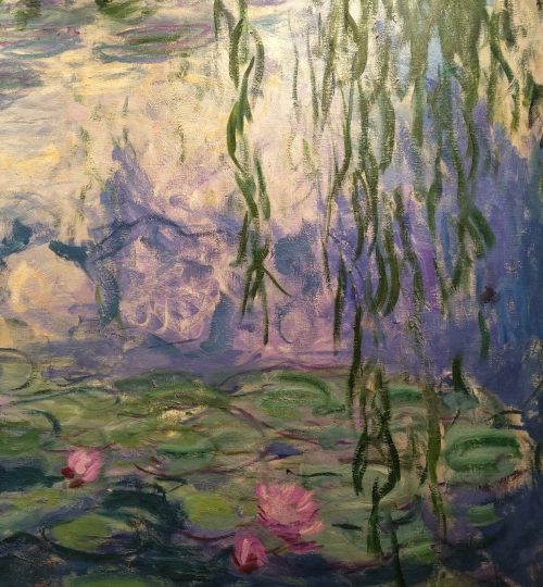 Claude Monet erkrankte im Alter leider an grauem Star, weswegen seine Sehleistung stark nachlaß. Diese Tatsache sieht man auch seinen späteren Werken an. Auf diesem Gemälde ist das jedoch noch nicht der Fall.