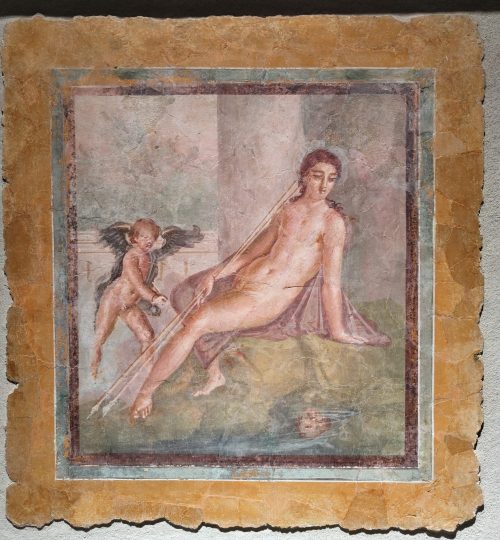 Er sorgte im Jahr 68 n. Chr. dafür, dass die Stadt Pompeii unterging. Diese besichtigte ich am nächsten Tag. Beeindruckt war ich vor allem von der Vielzahl an erhaltenen Wandmalereien - wie beispielsweise dieser hier.