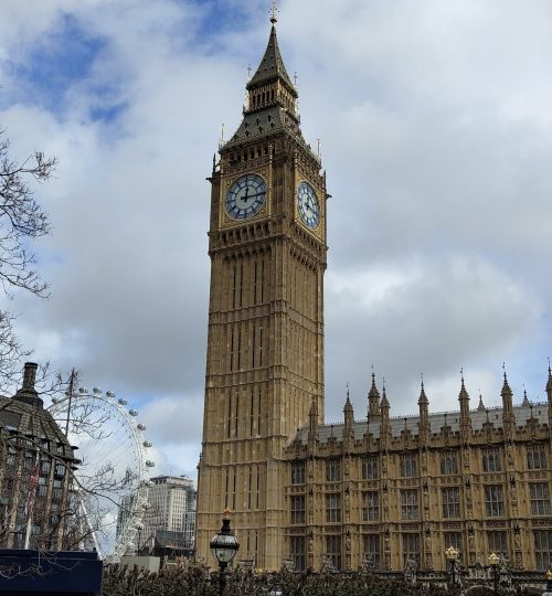 Wenn man von der Tate Britain ein Stück Richtung Norden an der Themse entlang läuft, gelangt man zum "Palace of Westminster" mit dem sogenannten "Big Ben". Im Gebäude befindet sich unter anderem das Parlament Großbritanniens.